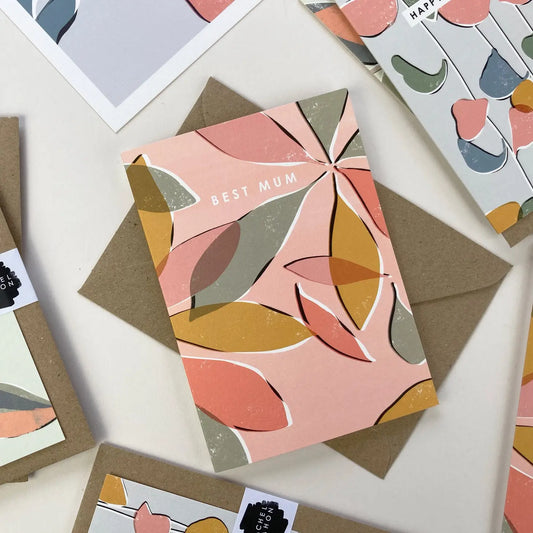 Best Mum Greeting Card By Rachel Mahon