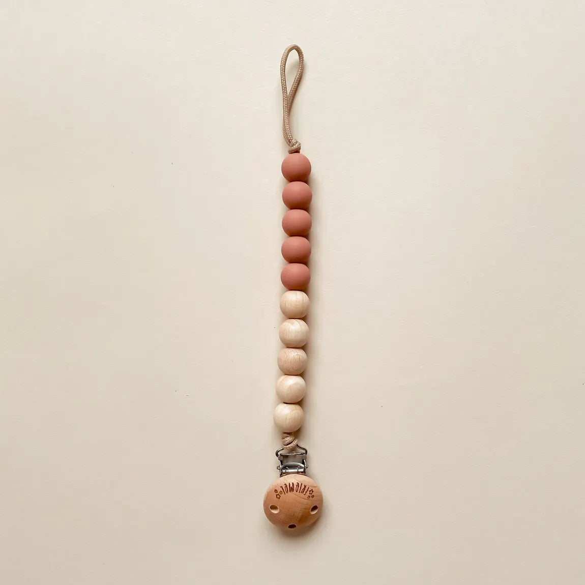 Wood & Silicone Pacifier / Dummy Clip In Blush