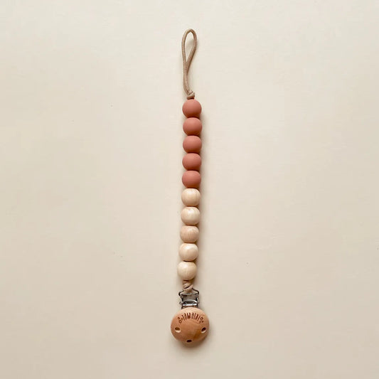 Wood & Silicone Pacifier / Dummy Clip In Blush
