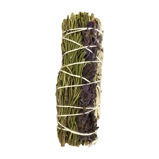 White Sage, Lavender and Rosemary Smudge Stick 4"