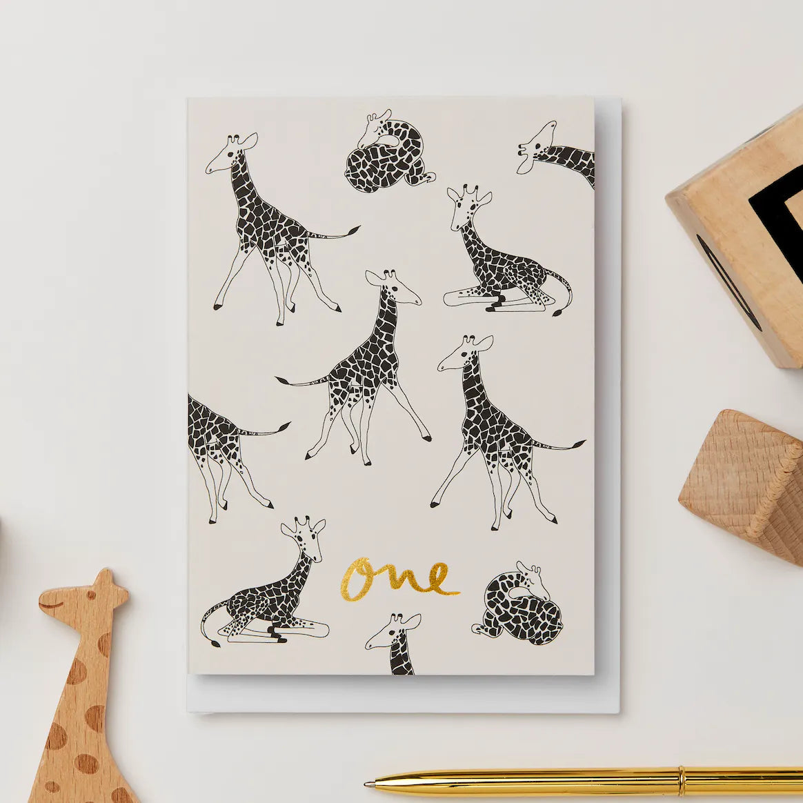 Giraffe First Birthday Card By Kinshipped