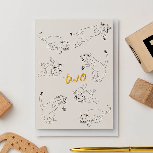 Lion Cub Second Birthday Card By Kinshipped