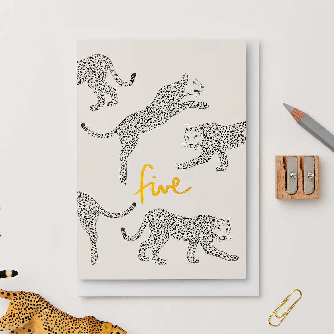 Leopard Fifth Birthday Card By Kinshipped