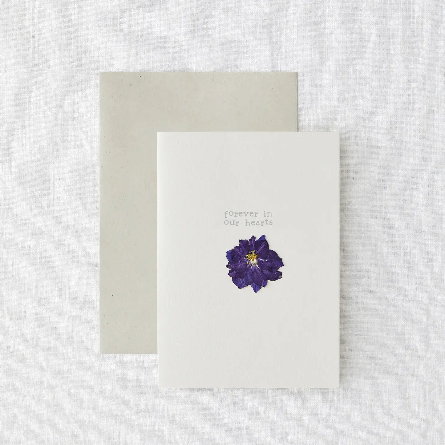 Forever In Our Hearts - Real Pressed Flower Card
