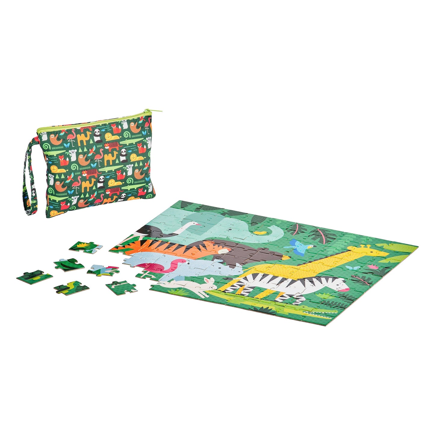 Petit Collage Two Sided Animal Menagerie 49 Piece Puzzle