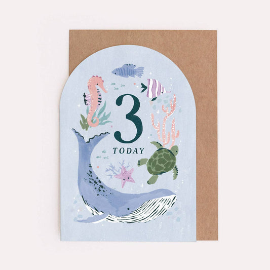 Age 3 Birthday Card By Sister Paper Co.