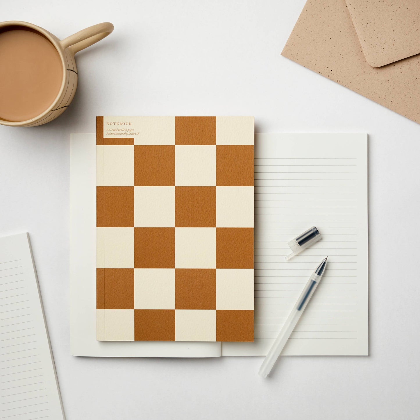 Checkerboard Ochre Notebook By Kinshipped