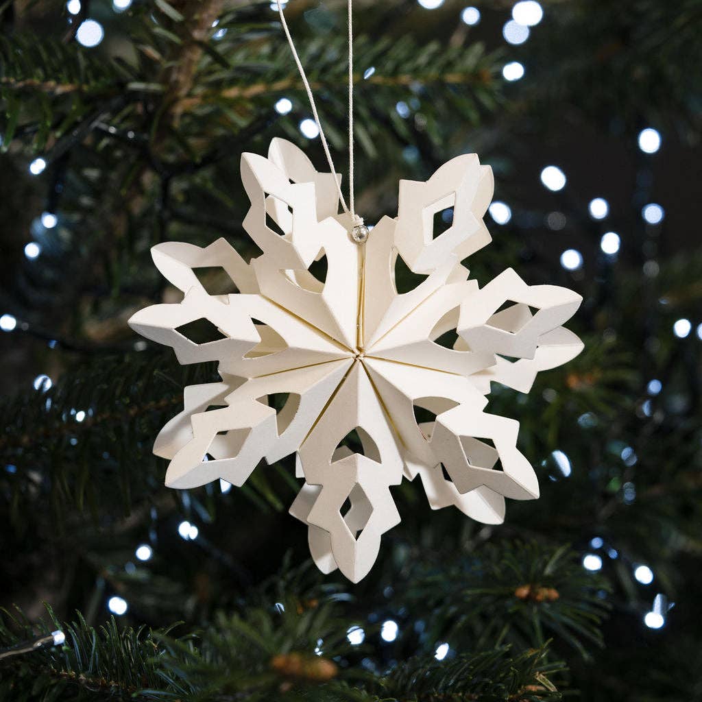 White Paper Indus Paper Hanging Christmas Decoration