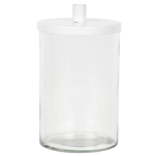 Tapered Candle Holder With White Lid