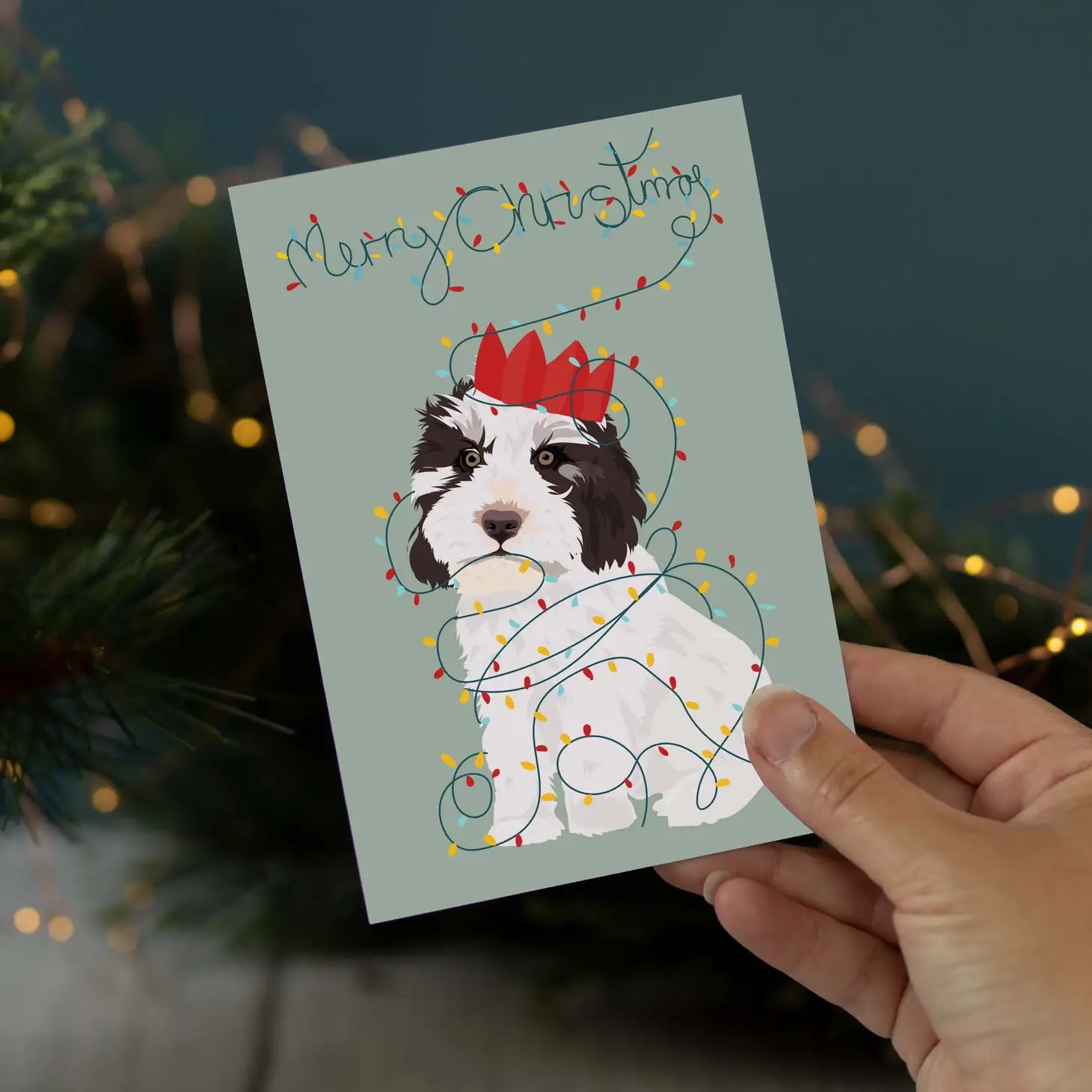 Cockapoo Puppy Christmas Card By Lorna Syson