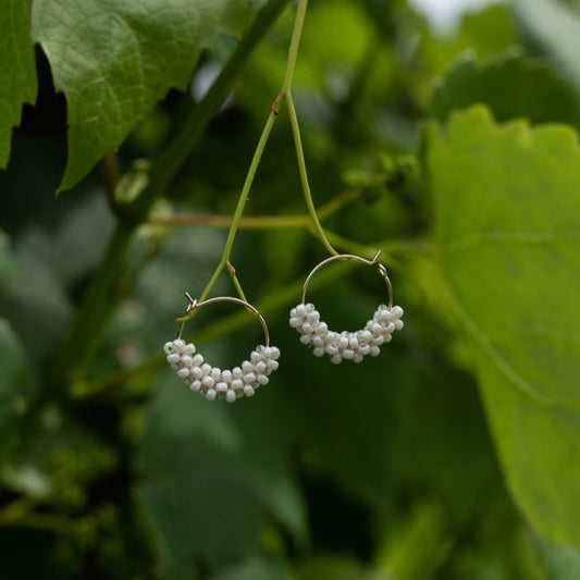 Gold Plated Hoops Earrings with Miyuki Glass Beads