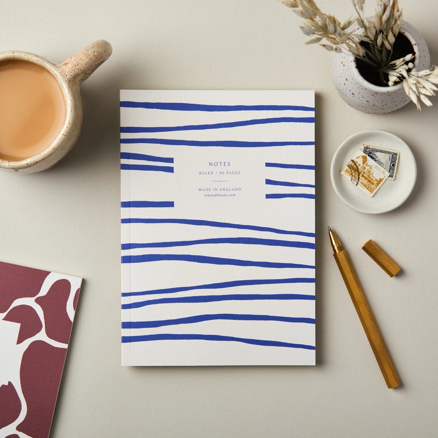 A5 Ruled Notebook in Blue Stripe