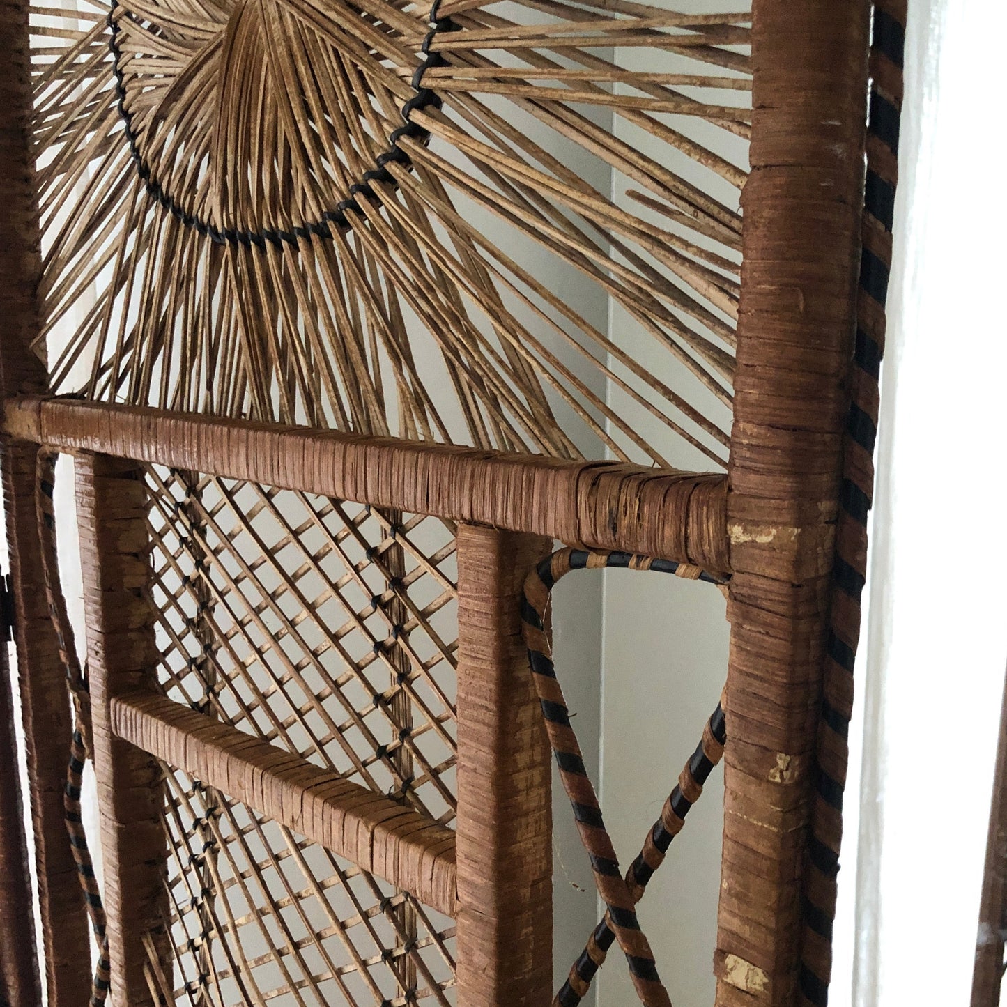 Vintage Rattan 3 Panel Room Divider / Screen