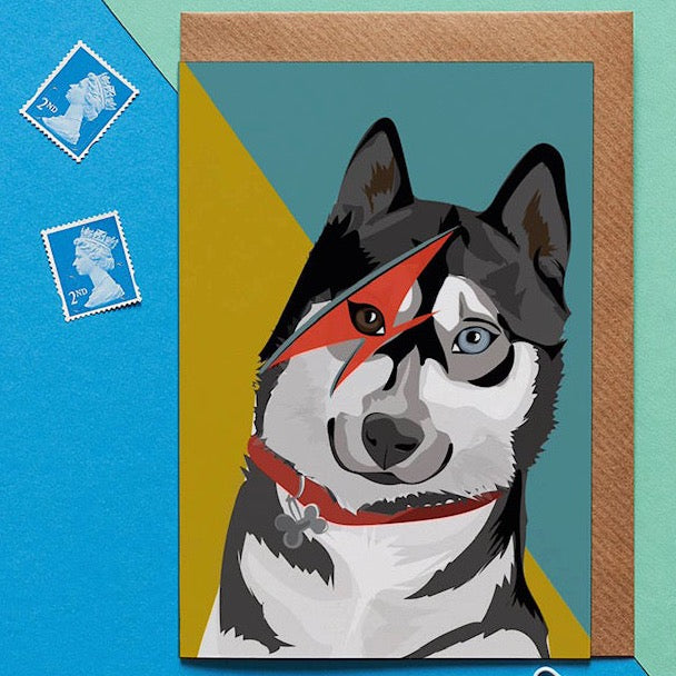 HUSKY DOG CARD