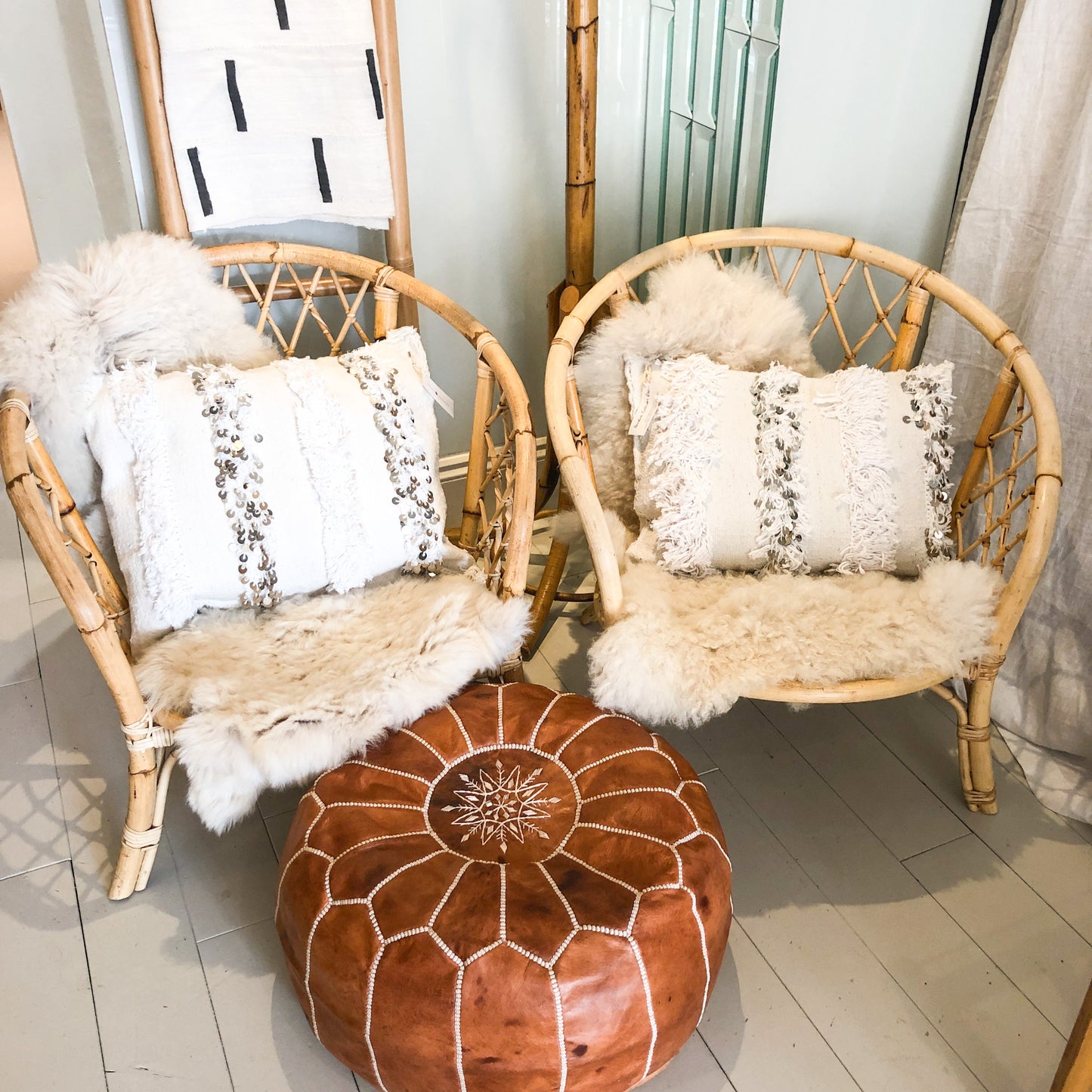 Vintage Cane bamboo chairs