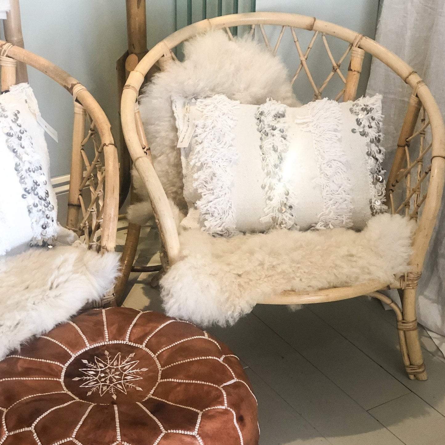 Pair Of Vintage Bamboo Armchairs