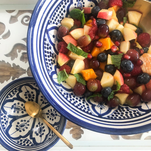 Extra Large Moroccan "Zwak" bowl In Blue & White