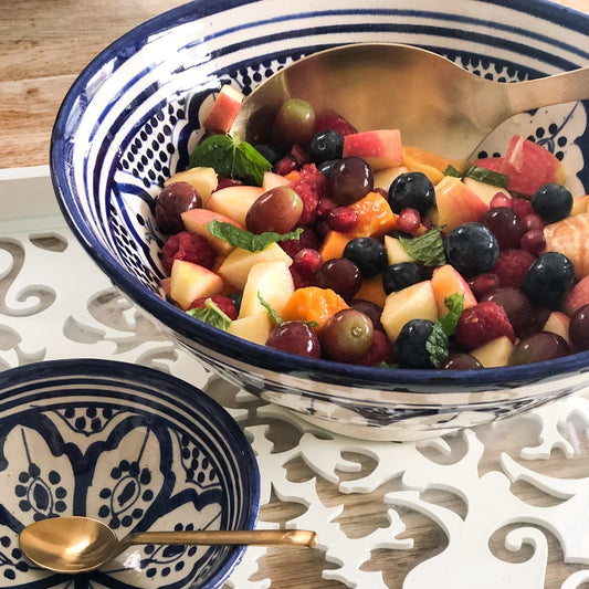 Extra Large Moroccan "Zwak" bowl In Blue & White