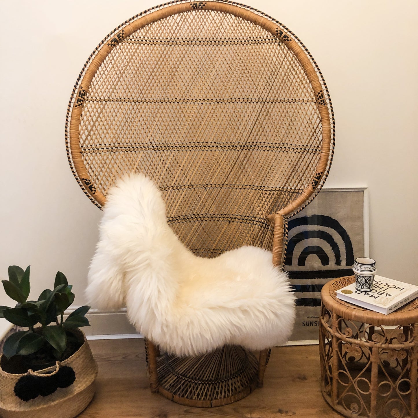 Large Vintage 1970s Peacock Chair