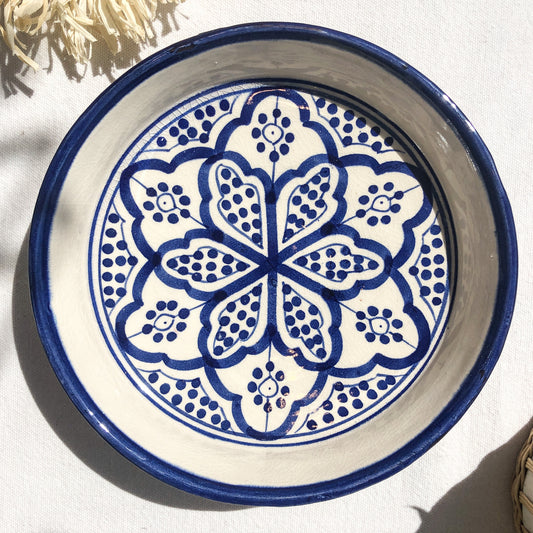 Moroccan "Zwak" Tapas Plate in Blue & White