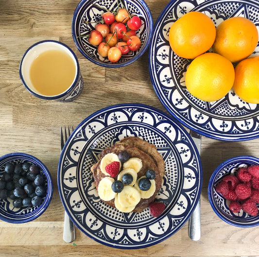 Moroccan Tumbler "ZWAK" in Blue & White