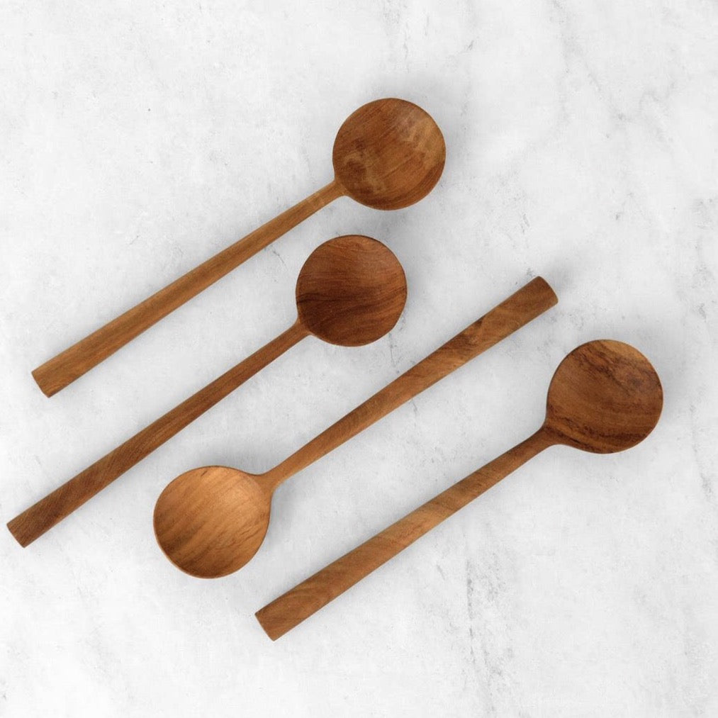 Round Teak Wooden Spoon
