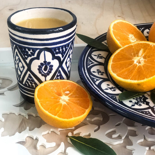 Moroccan Tumbler "ZWAK" in Blue & White