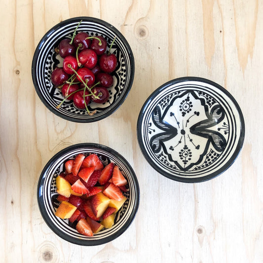 Moroccan "ZWAK" Bowl in Monochrome- Medium