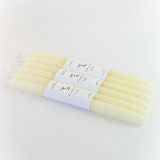 Dipped Beeswax Taper Candle In Natural White
