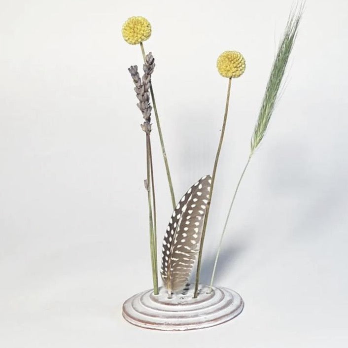 Handthrown Flower Disc / Incense Holder by Great Ceramics