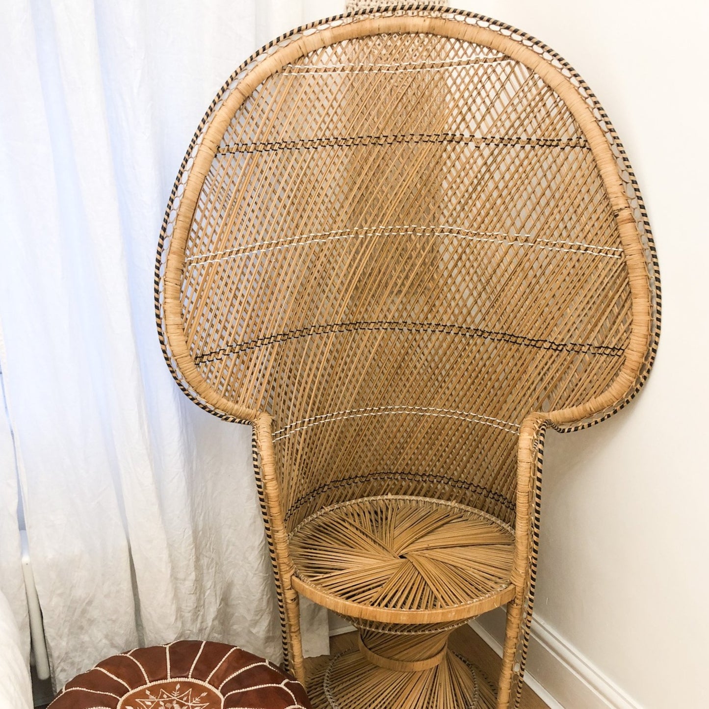 Large Vintage 1970s Peacock Chair