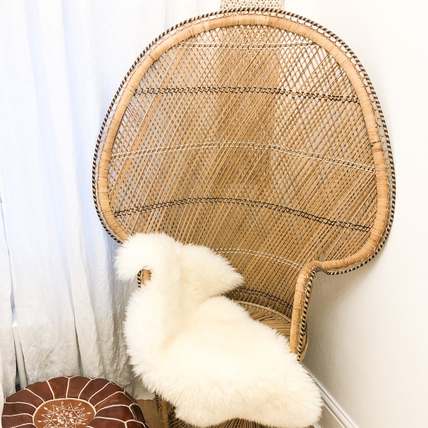 Large Vintage 1970s Peacock Chair