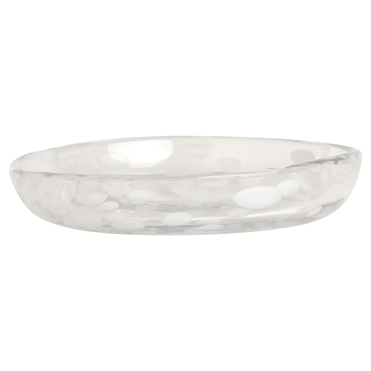 Jali Glass Dessert Plate in White - OYOY Living Design
