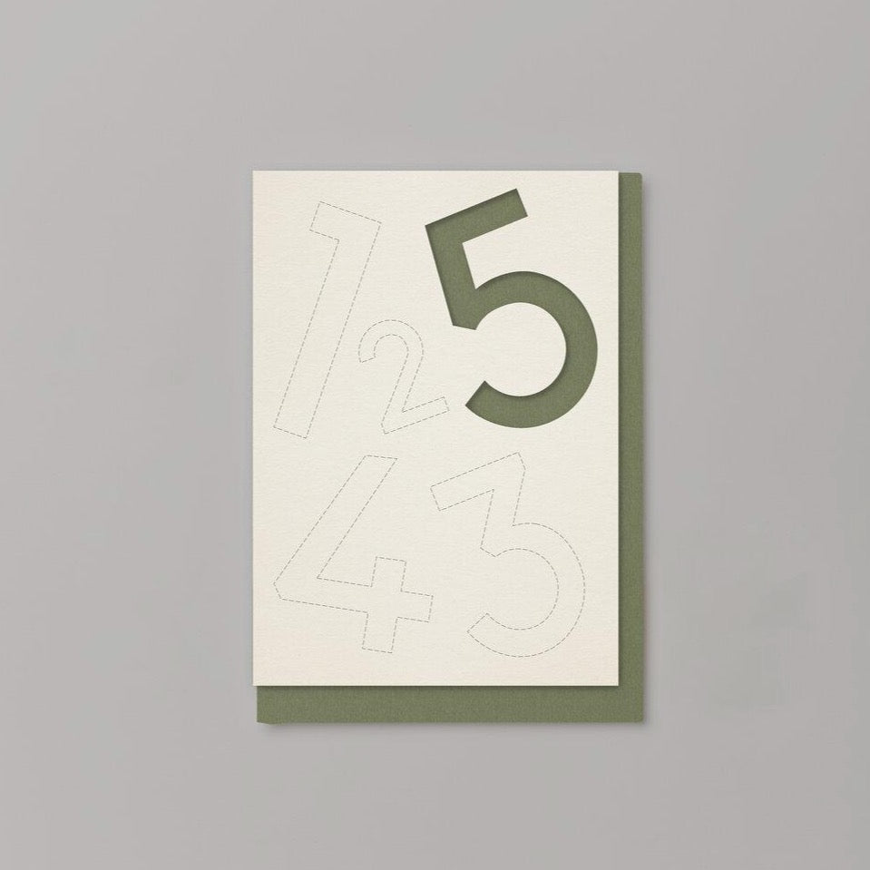 Scandi Fifth Birthday Card By Kinshipped