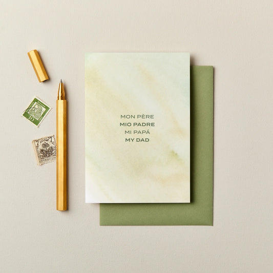 "MY DAD" Languages Greetings Card