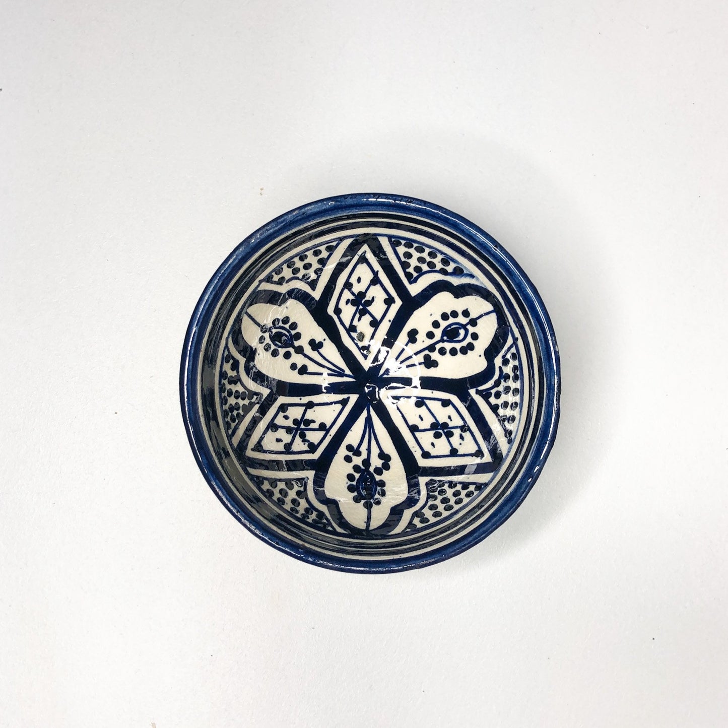 Moroccan Medium Bowl "ZWAK" in Blue & White