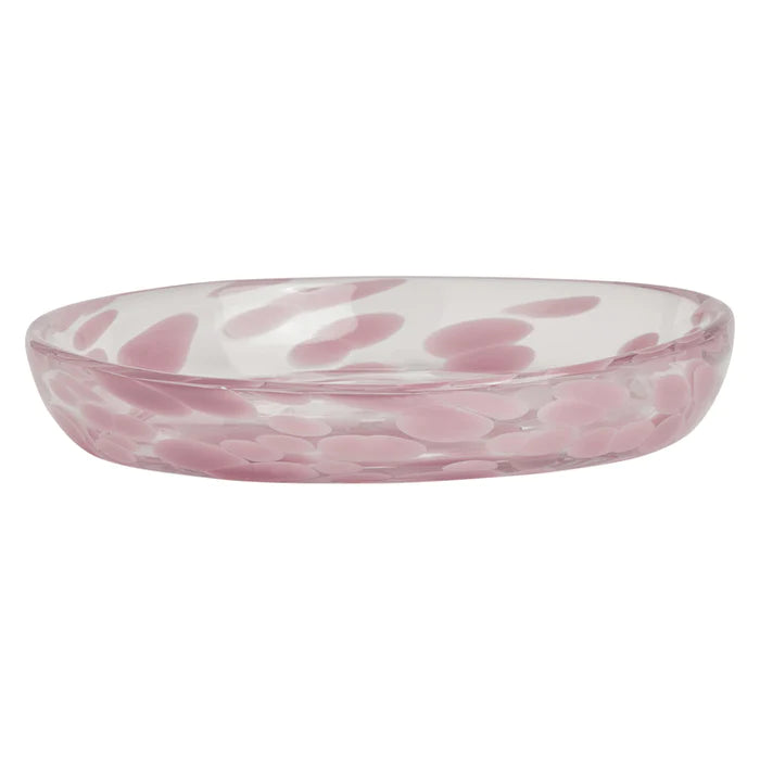 Jali Glass Dessert Plate in Rose - OYOY Living Design