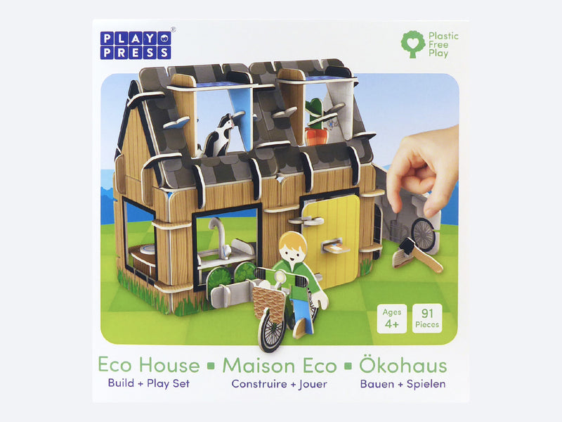 PlayPress Eco House Plastic-Free Playset