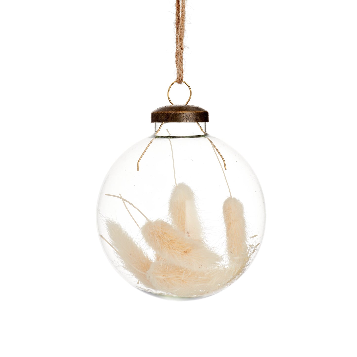 Dried Bunny Tail Filled Bauble