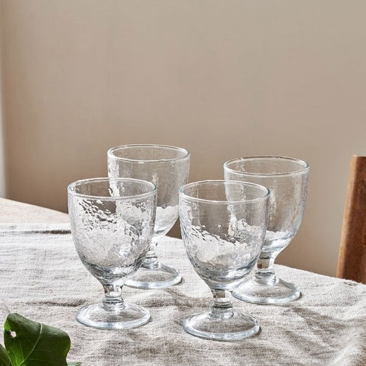 Yala Hammered Wine Glass Set of 4 By Nkuku