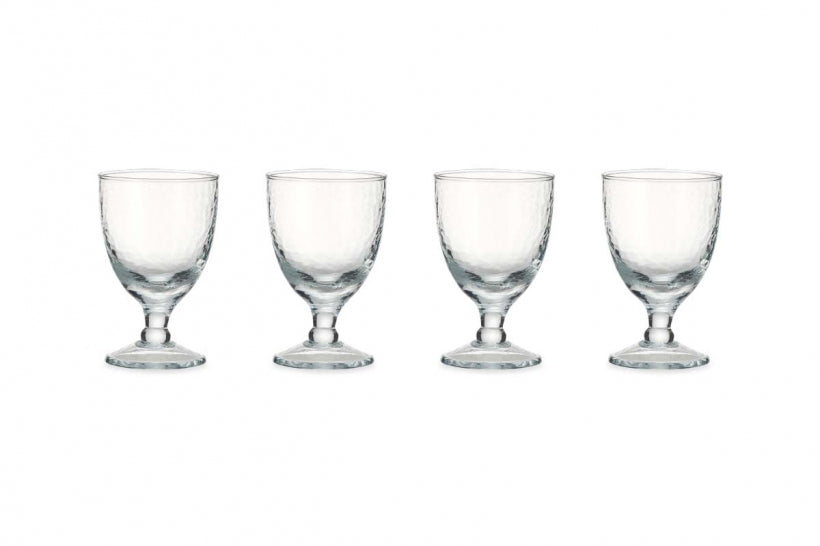 Yala Hammered Wine Glass Set of 4 By Nkuku