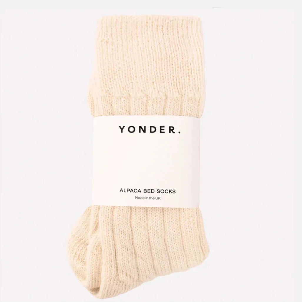Cream Alpaca Bed Socks By Yonder
