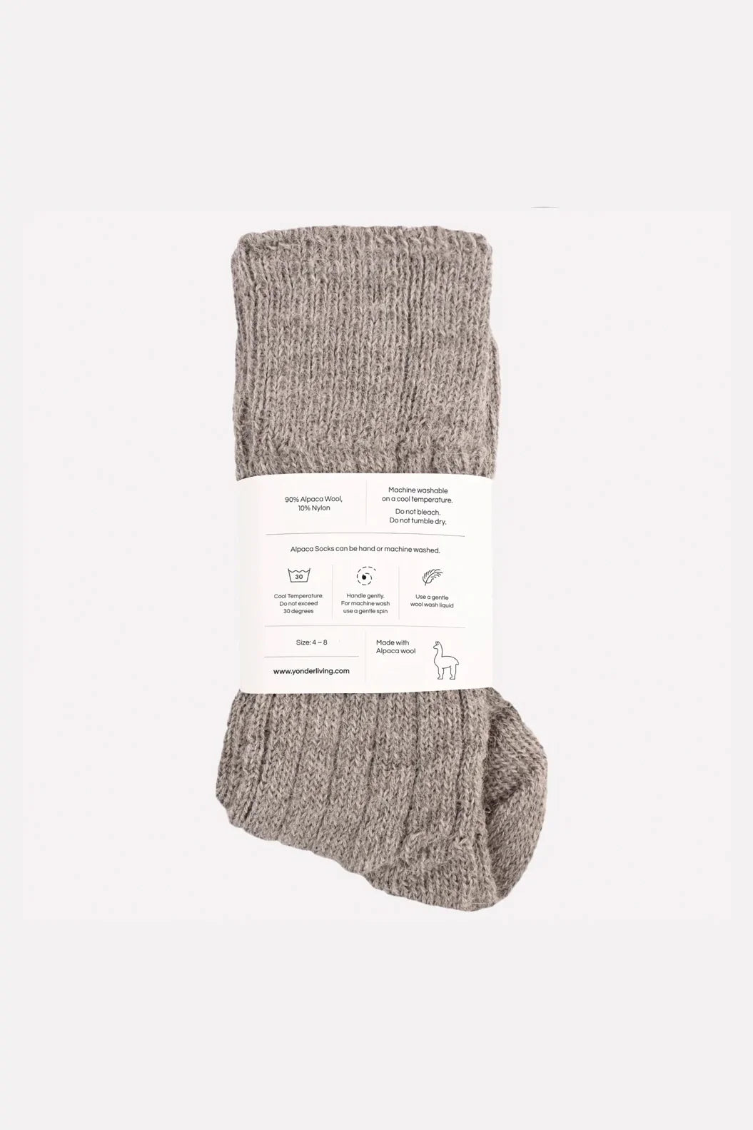 Grey Alpaca Bed Socks By Yonder