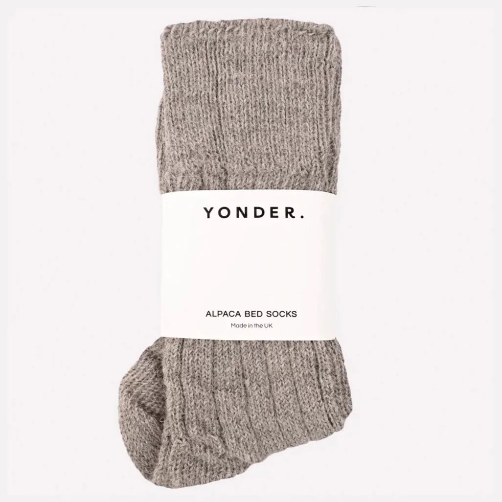 Grey Alpaca Bed Socks By Yonder
