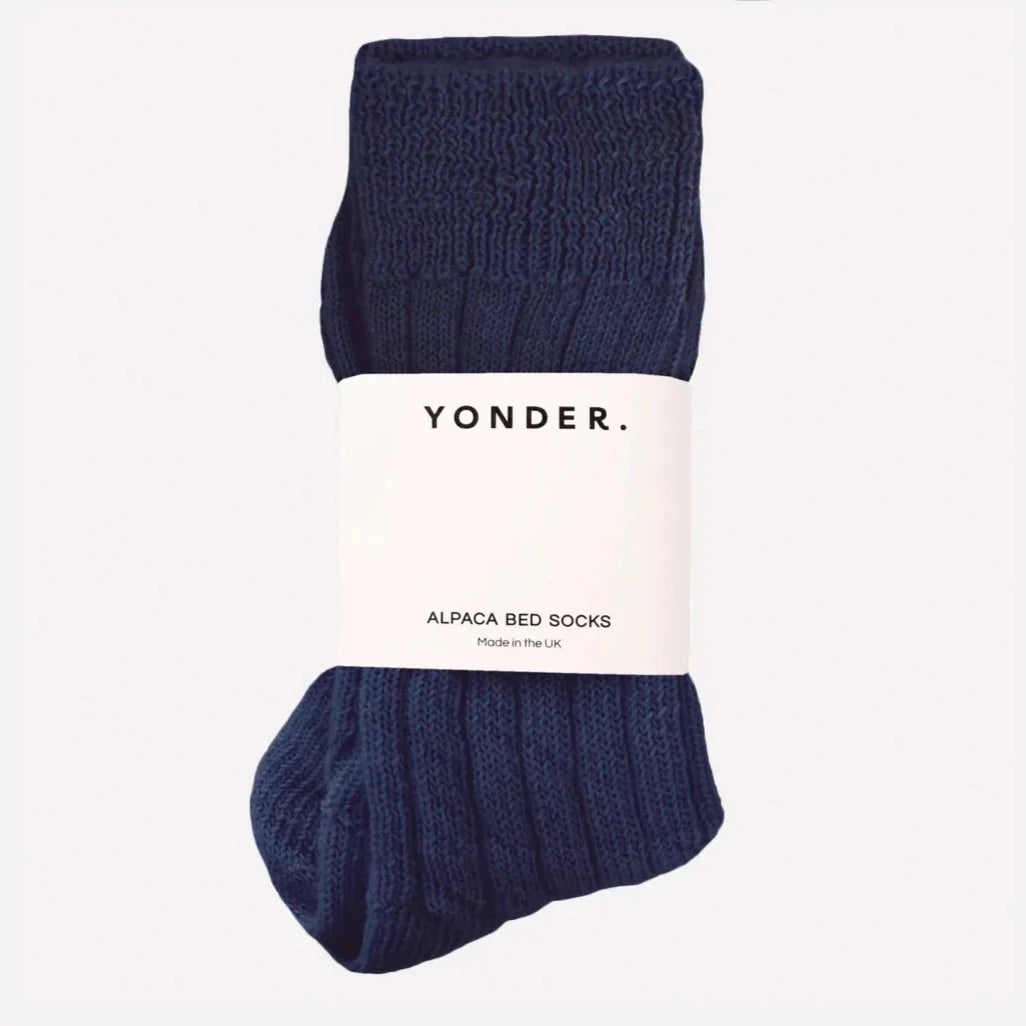 Navy Alpaca Bed Socks By Yonder