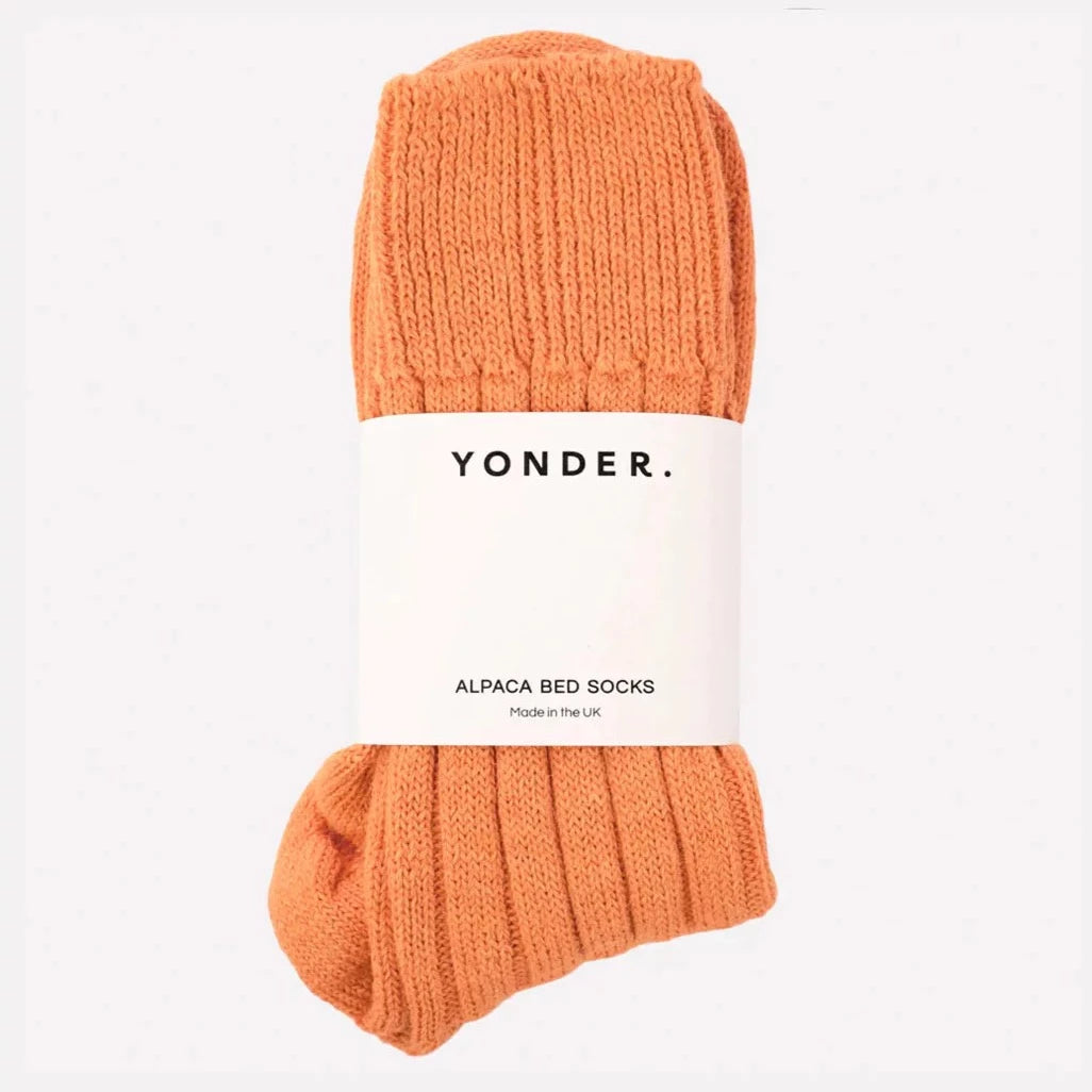 Burnt Orange Alpaca Bed Socks By Yonder