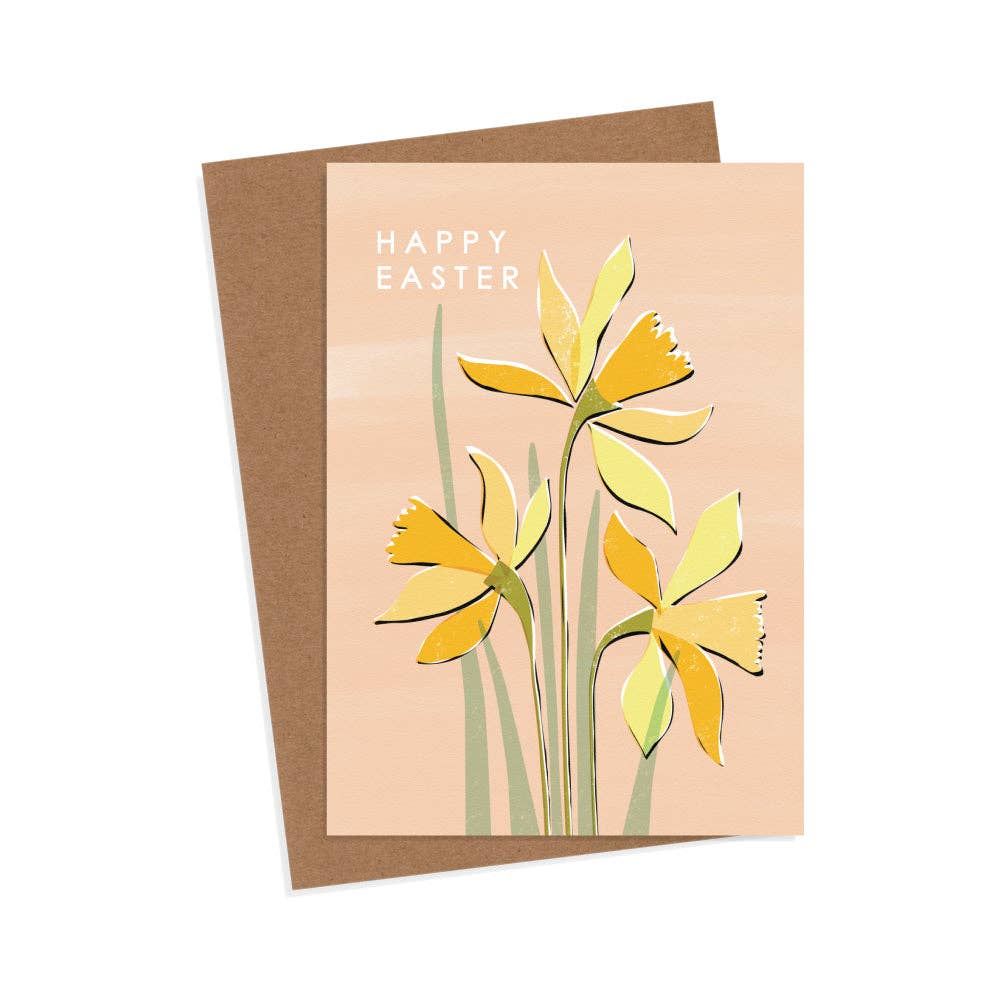 Happy Easter Daffodil Card By Rachel Mahon