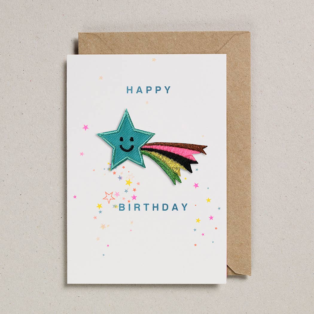 Birthday Shooting Star Patch Card By Petra Boase