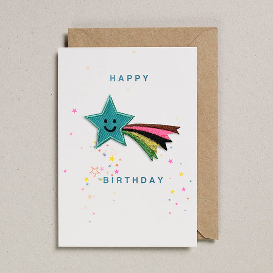 Birthday Shooting Star Patch Card By Petra Boase