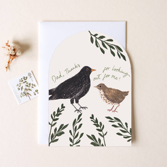 'Dad Blackbird' Bird Fathers Day Card